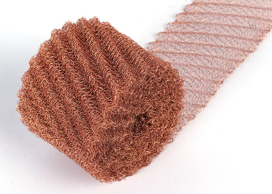 4 Wires Copper Knitted Wire Mesh 10mm To 1500mm Width For Distillation