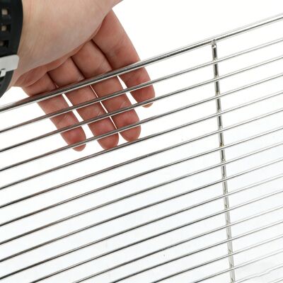 Verbrühschutz und rutschfester Griff, Edelstahl-Grillnetz, schnelle Wärmeleitung