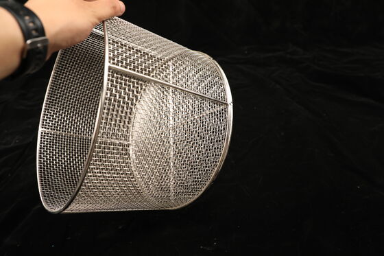 Electroplated Surface Finish Welded Wire Basket Compact Structure